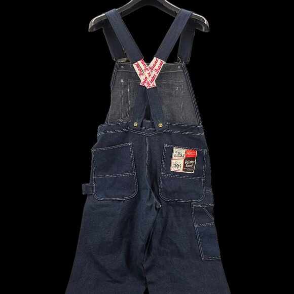 NWT Pointer carpenter bib overalls low back Size 34x29 blue work wear vintage - Picture 2 of 13